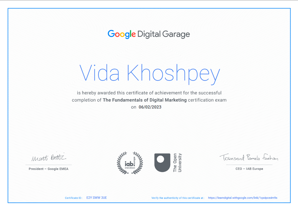 Certificate 1